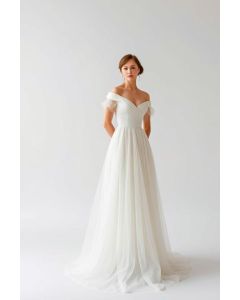Off-Shoulder Organza Gown