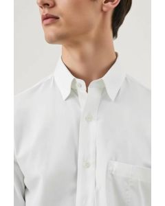 White Cotton Poplin Shirt