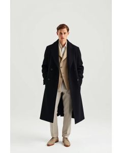 Double-Breasted Melton Coat