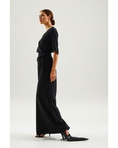 Draped Jersey Column Dress
