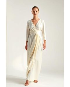 Off-Shoulder Crepe Gown